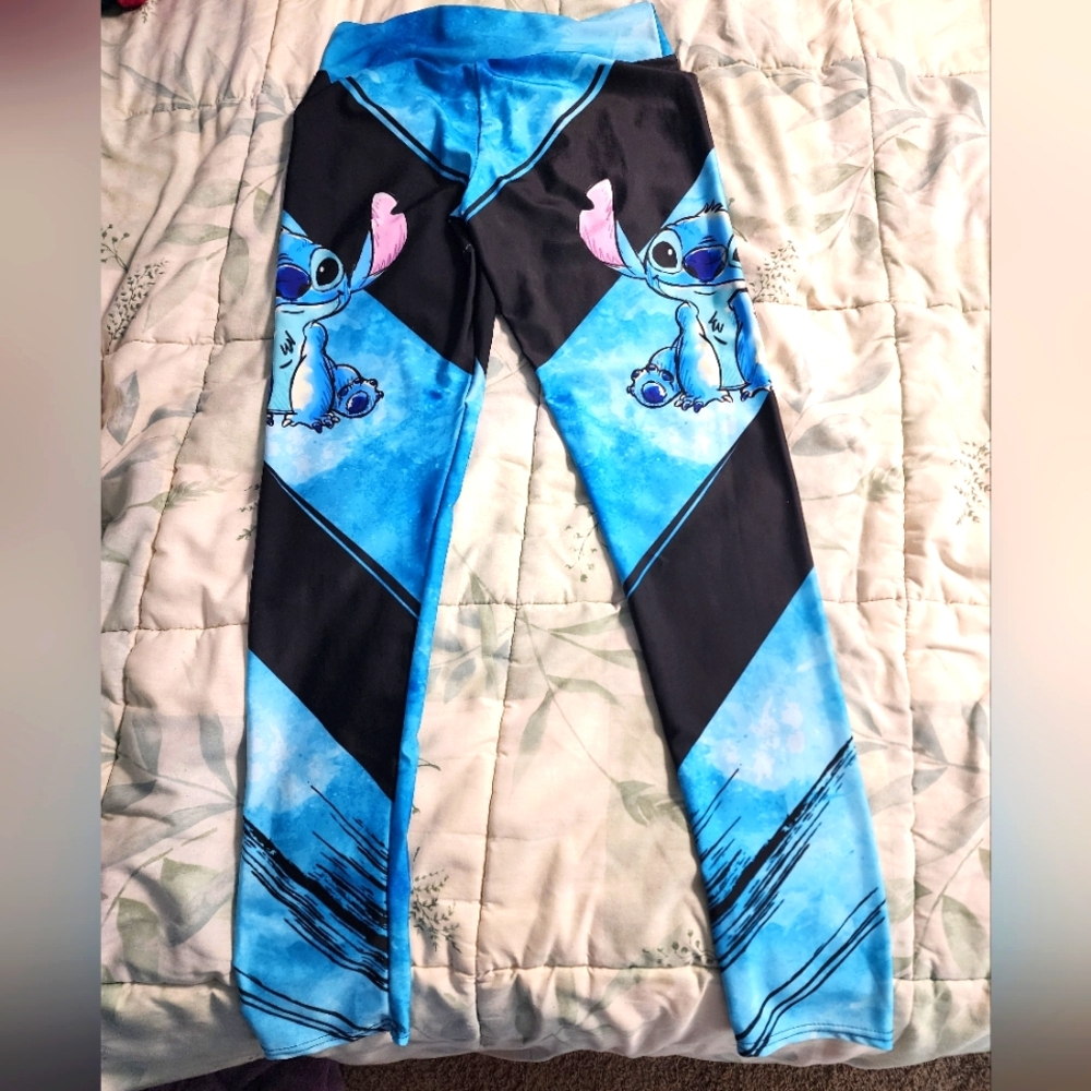 Blue and Black Character Leggings